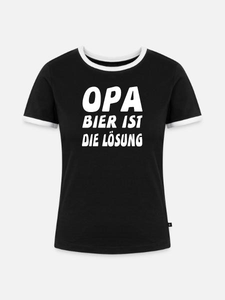 Bier - Frauen Kontrast-T-Shirt - Schwarz/Weiß