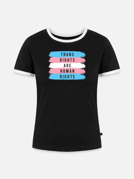 LGBTQ-Pride-Monat – Trans-Rechte sind Menschenrechte - Frauen Kontrast-T-Shirt - Schwarz/Weiß