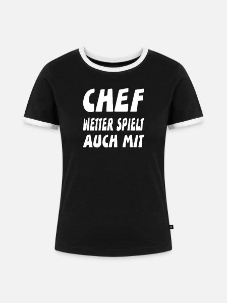Chef - Frauen Kontrast-T-Shirt - Schwarz/Weiß