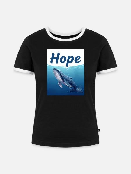 Hope Unterwasserwal - Frauen Kontrast-T-Shirt - Schwarz/Weiß