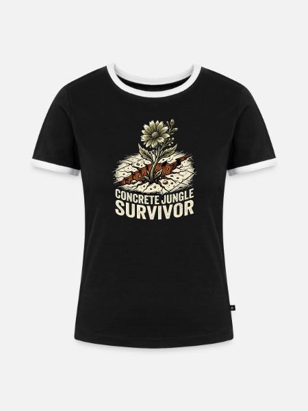 Jungle Survivor Guerrilla Gardening - Frauen Kontrast-T-Shirt - Schwarz/Weiß