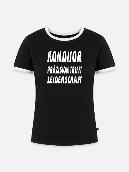 Konditor - Frauen Kontrast-T-Shirt - Schwarz/Weiß
