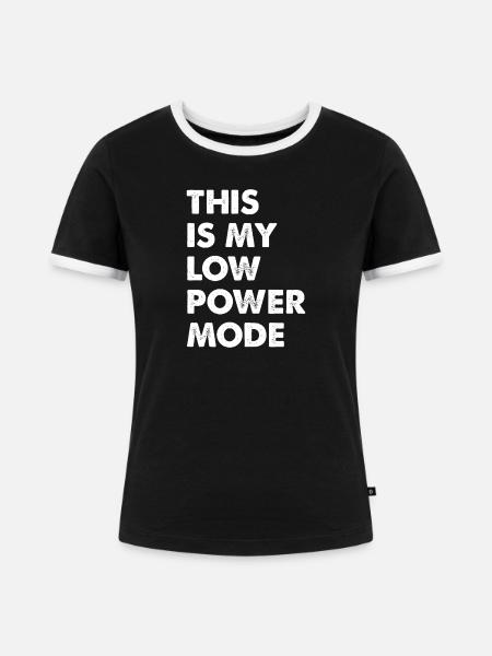 Low Power Mode - Frauen Kontrast-T-Shirt - Schwarz/Weiß