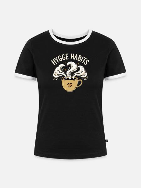 Gemütliche Gewohnheiten - Frauen Kontrast-T-Shirt - Schwarz/Weiß