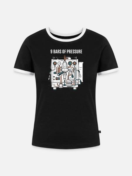 Coffee Pressure - Frauen Kontrast-T-Shirt - Schwarz/Weiß