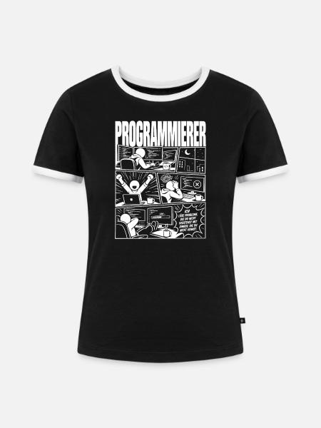 Programmierer lösen unbekannte Probleme - Frauen Kontrast-T-Shirt - Schwarz/Weiß
