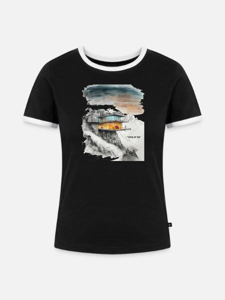 Leben auf der Top Villa - Frauen Kontrast-T-Shirt - Schwarz/Weiß