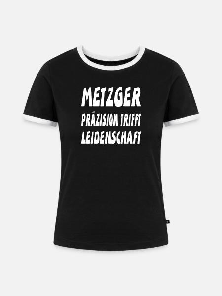 Metzger - Frauen Kontrast-T-Shirt - Schwarz/Weiß