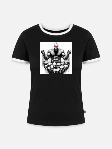 Muscular Net Schädel - Frauen Kontrast-T-Shirt - Schwarz/Weiß