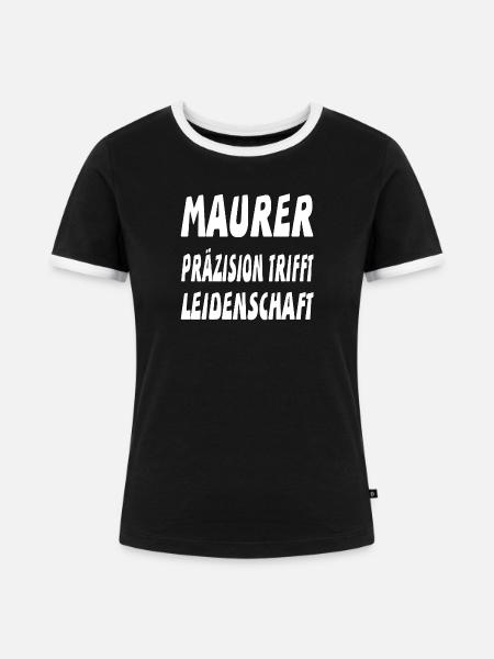 Maurer - Frauen Kontrast-T-Shirt - Schwarz/Weiß