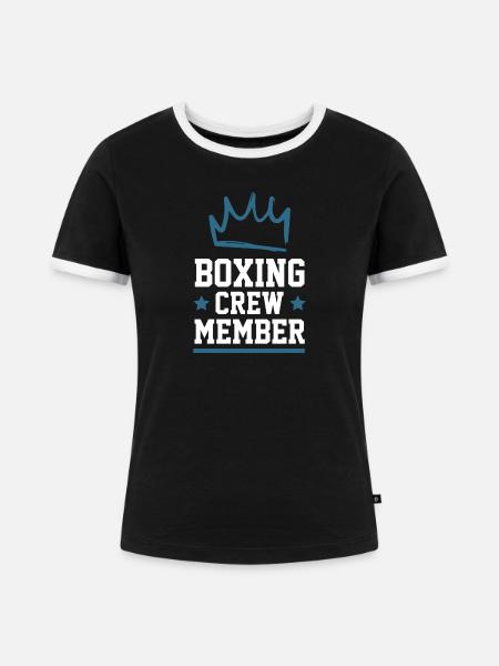 Boxing Crew - Frauen Kontrast-T-Shirt - Schwarz/Weiß