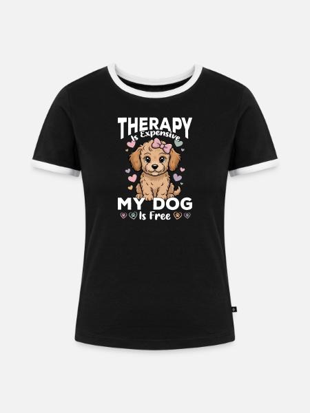 Goldendoodle Dog Breed - Frauen Kontrast-T-Shirt - Schwarz/Weiß
