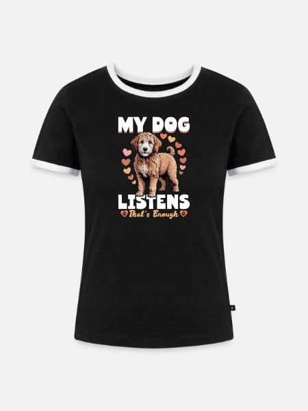 Goldendoodle Dog Breed - Frauen Kontrast-T-Shirt - Schwarz/Weiß
