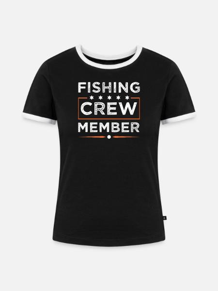 Fishing Crew - Frauen Kontrast-T-Shirt - Schwarz/Weiß