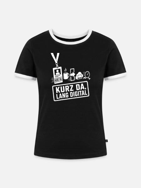 Büroauftritt mit Fluchtinstinkt - Frauen Kontrast-T-Shirt - Schwarz/Weiß