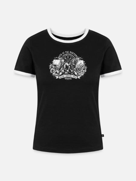Path of the Northmen - Frauen Kontrast-T-Shirt - Schwarz/Weiß