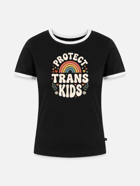 LGBTQ Pride – Schütze trans Kinder - Frauen Kontrast-T-Shirt - Schwarz/Weiß