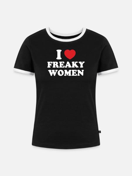 Ich Herz Freaky Frauen - Frauen Kontrast-T-Shirt - Schwarz/Weiß
