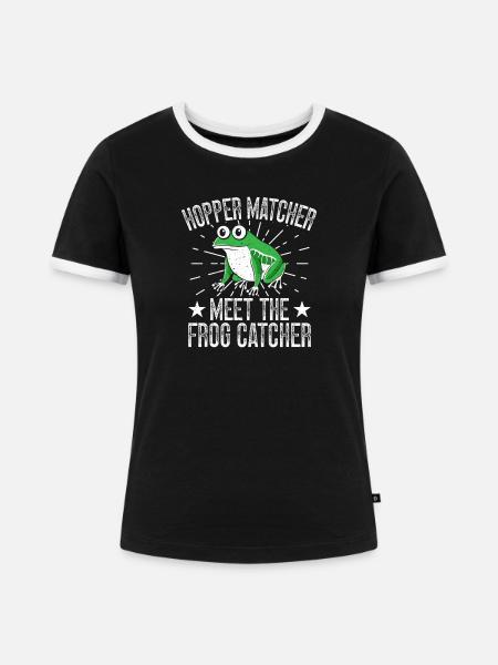 Frog Catcher Hopper Matcher Frog - Frauen Kontrast-T-Shirt - Schwarz/Weiß