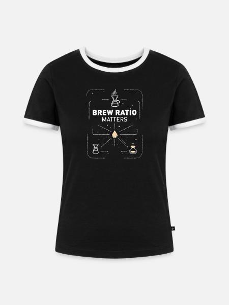 Brew Ratio Matters Espresso Ritual - Frauen Kontrast-T-Shirt - Schwarz/Weiß