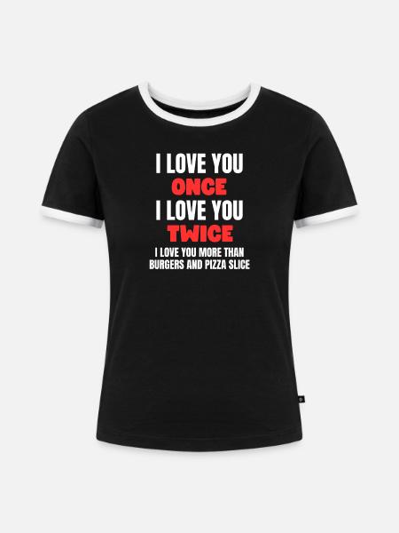 Mehr als Burger lieben - Frauen Kontrast-T-Shirt - Schwarz/Weiß