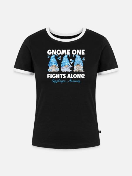 Gnom Hellblau Schluckbeschwerden - Frauen Kontrast-T-Shirt - Schwarz/Weiß