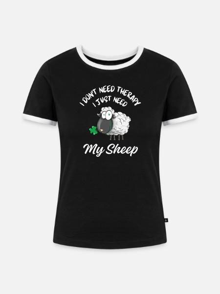 Schaftherapie Tierhumor - Frauen Kontrast-T-Shirt - Schwarz/Weiß