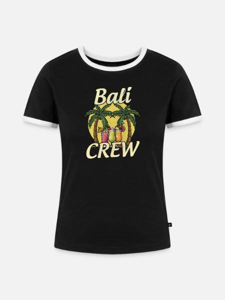 Bali Crew - Frauen Kontrast-T-Shirt - Schwarz/Weiß