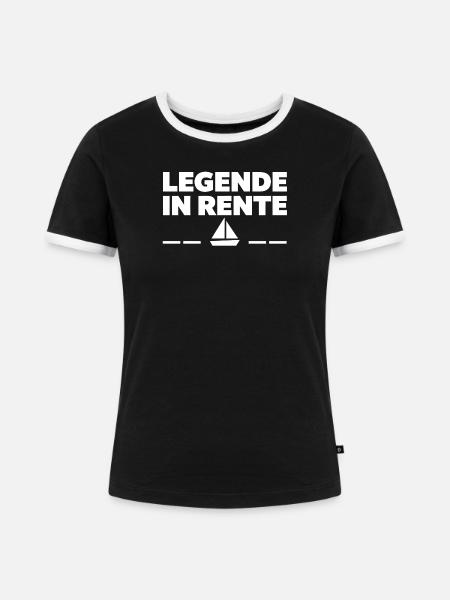 Rentner Segelboot - Frauen Kontrast-T-Shirt - Schwarz/Weiß