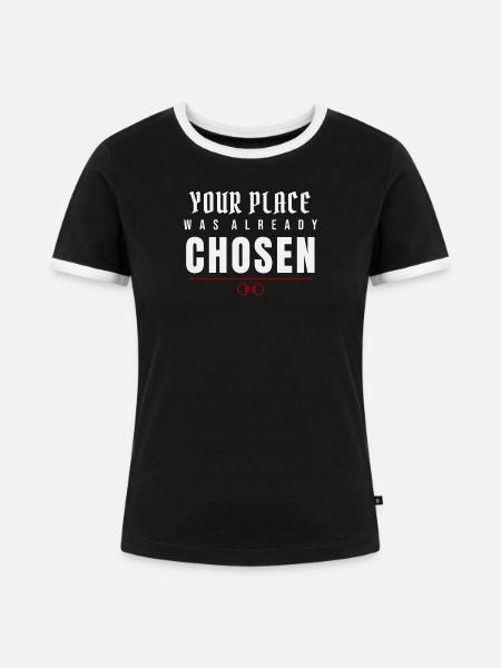 Dein Platz war bereits gewählt – Machttausch - Frauen Kontrast-T-Shirt - Schwarz/Weiß