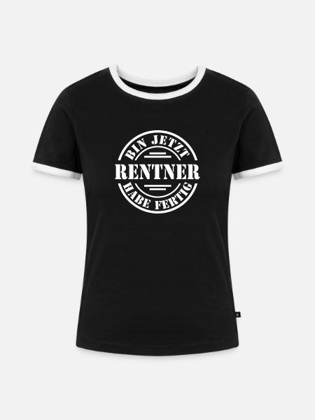 Rente 2026 - Frauen Kontrast-T-Shirt - Schwarz/Weiß