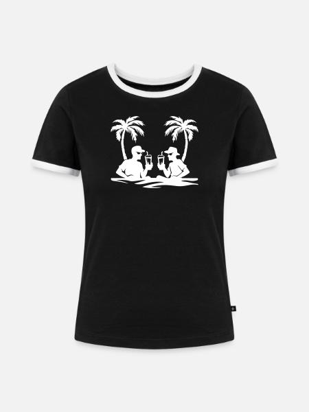 Urlaub Team Party - Frauen Kontrast-T-Shirt - Schwarz/Weiß
