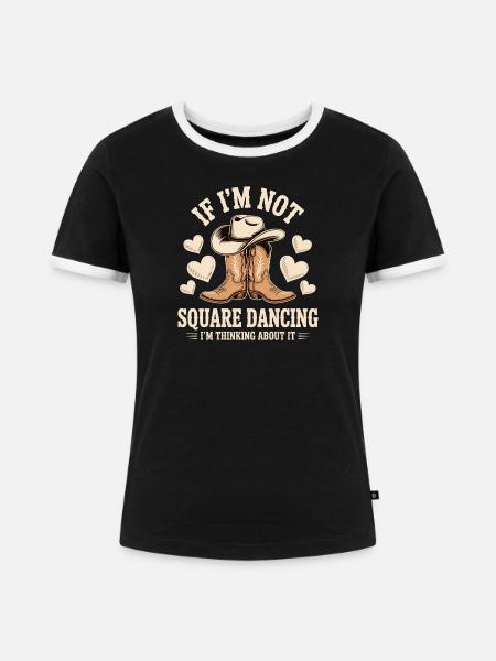 Square Dancing Square Dancer Geschenk - Frauen Kontrast-T-Shirt - Schwarz/Weiß