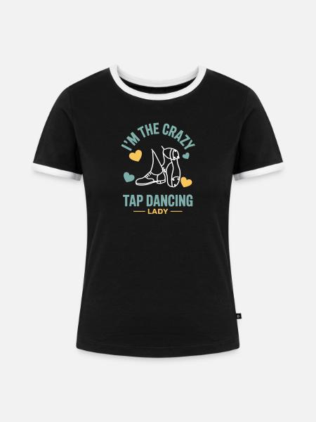 Stepptanz Stepptanzen Stepptänzer Geschenke - Frauen Kontrast-T-Shirt - Schwarz/Weiß