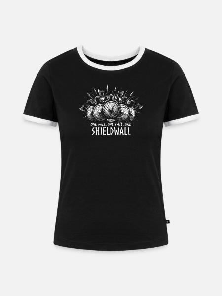 Shieldwall v2 - Frauen Kontrast-T-Shirt - Schwarz/Weiß