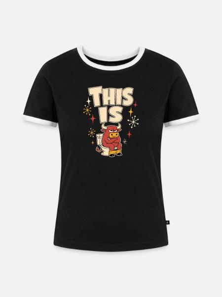 Das Ist Bull Shit - Frauen Kontrast-T-Shirt - Schwarz/Weiß