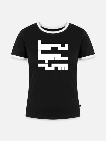 Brutalismus-Blocktypografie - Frauen Kontrast-T-Shirt - Schwarz/Weiß