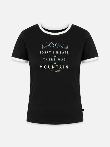 Wandern – Outdoor-Abenteuer - Frauen Kontrast-T-Shirt - Schwarz/Weiß