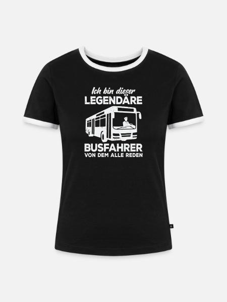 Linienbus Busfahrer Schulbus Busfahrerin Bus - Frauen Kontrast-T-Shirt - Schwarz/Weiß