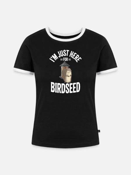 Vogelbeobachter Vögel füttern Birder Geschenk - Frauen Kontrast-T-Shirt - Schwarz/Weiß