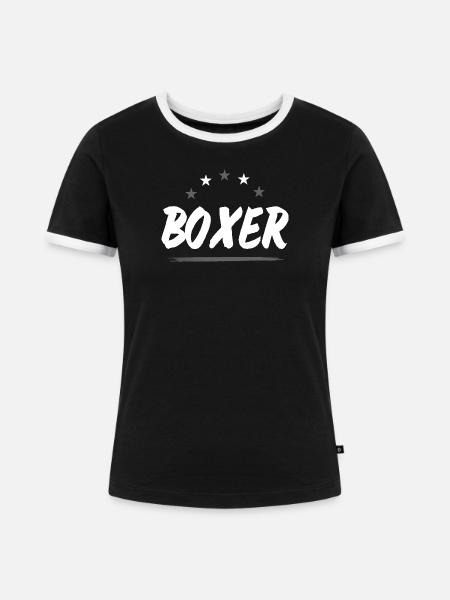 Boxer Boxen Sport - Frauen Kontrast-T-Shirt - Schwarz/Weiß