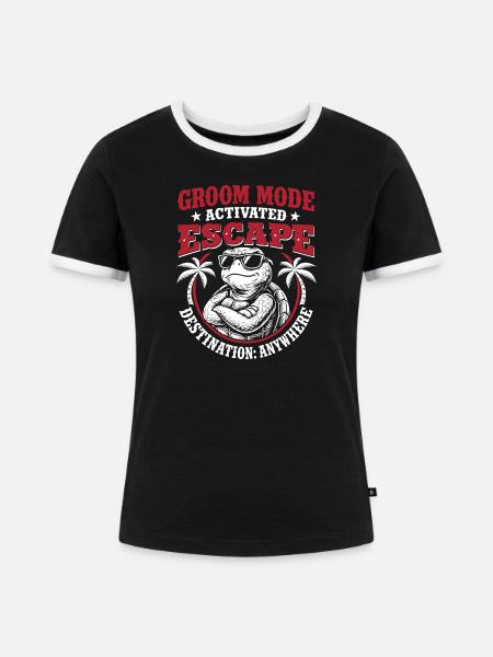 Groom Mode Escape Junggesellenabschied - Frauen Kontrast-T-Shirt - Schwarz/Weiß