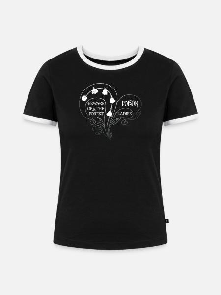 Giftige Weiße Schönheit – Maiglöckchen - Frauen Kontrast-T-Shirt - Schwarz/Weiß