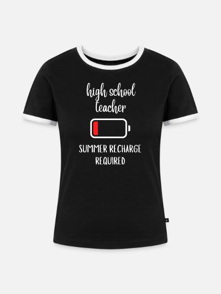 Sommer-Aufladungsgeschenk für Oberstufenlehrer - Frauen Kontrast-T-Shirt - Schwarz/Weiß