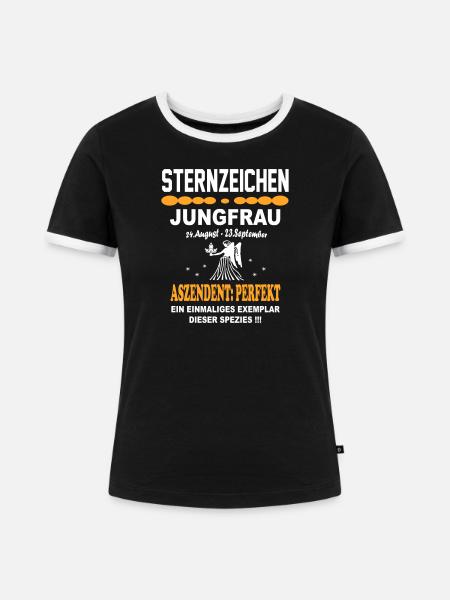 Jungfrau Sternzeichen Aszendent Perfekt - Frauen Kontrast-T-Shirt - Schwarz/Weiß