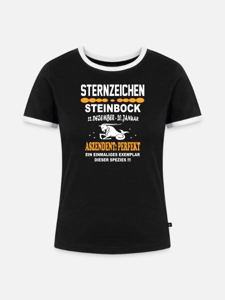 Steinbock Sternzeichen Horoskop - Frauen Kontrast-T-Shirt - Schwarz/Weiß