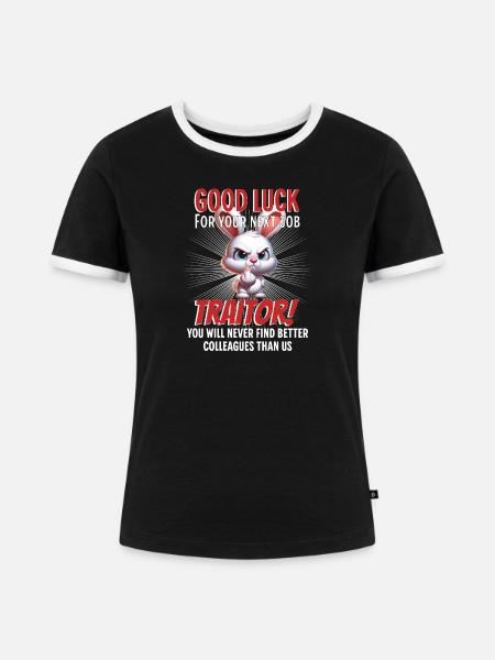 Lustiger Abschiedskollege - Frauen Kontrast-T-Shirt - Schwarz/Weiß
