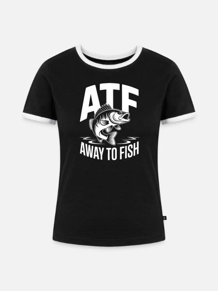 Away To Fish - Frauen Kontrast-T-Shirt - Schwarz/Weiß