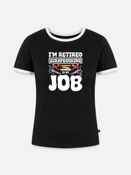 Rentnerin Scrapbooking - Frauen Kontrast-T-Shirt - Schwarz/Weiß