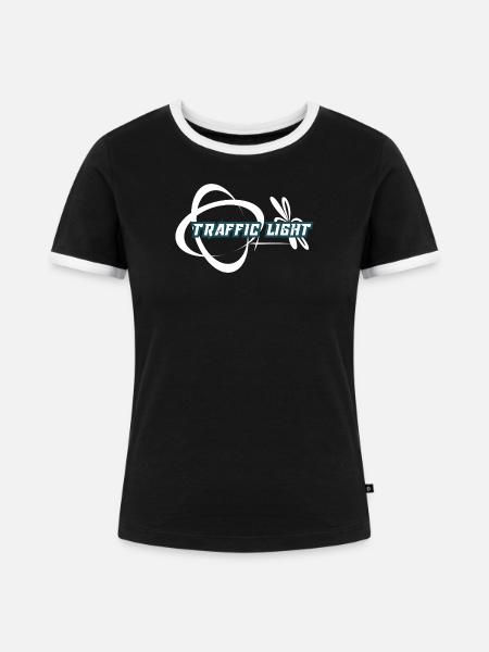 Traffic Light Fusion Logo - Frauen Kontrast-T-Shirt - Schwarz/Weiß